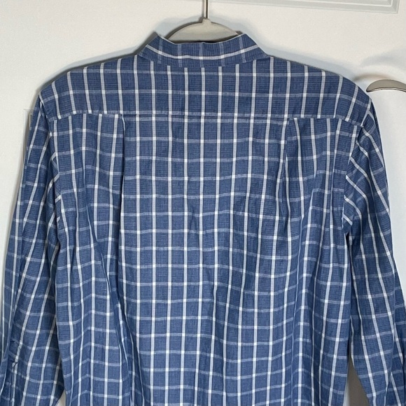 J. McLaughlin Trim Fit Linen Cotton blend button down Shirt blue 35480 - Picture 7 of 12